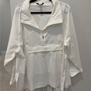 Athleta Sojourn White Quarter-Zip Pullover